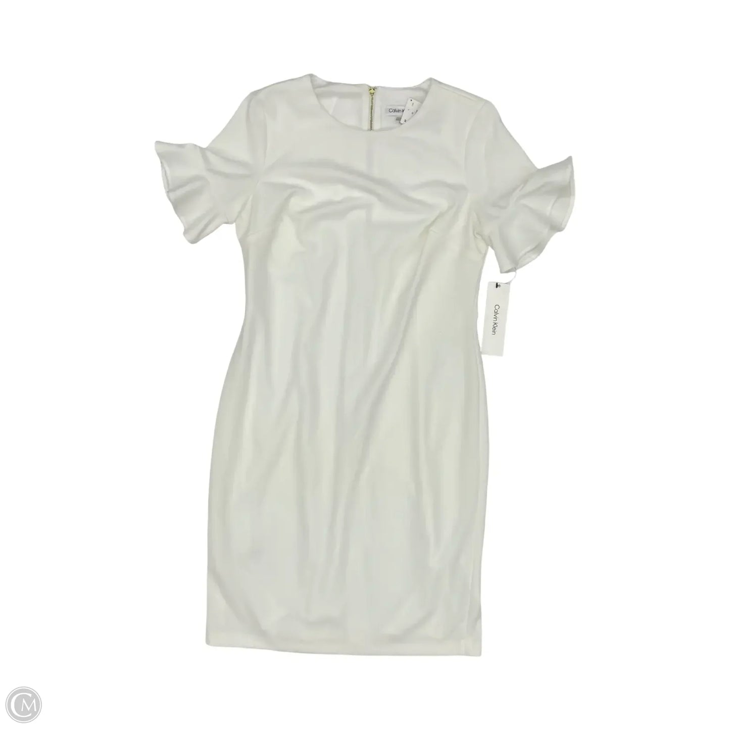 Dress Work By Calvin Klein In Cream, Size: 12
