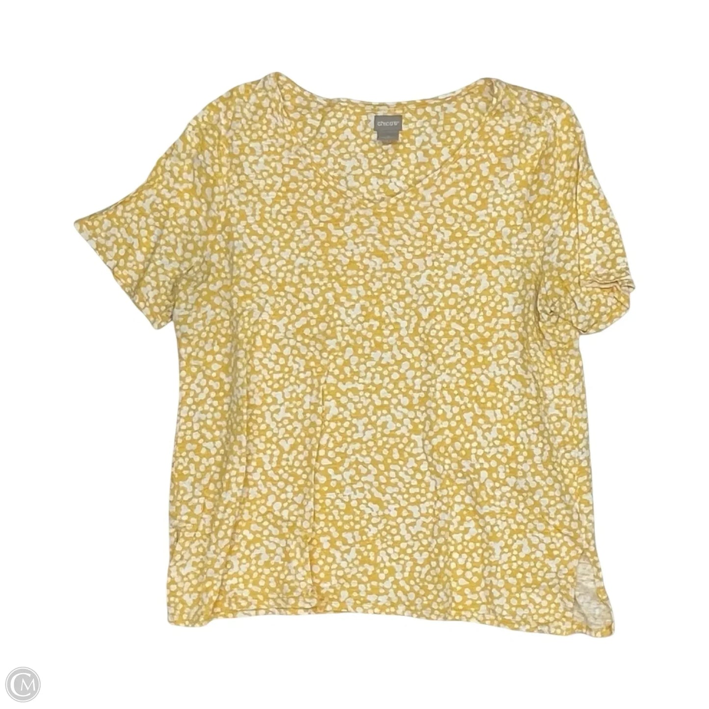 Top Short Sleeve By Chicos In Yellow, Size: 2