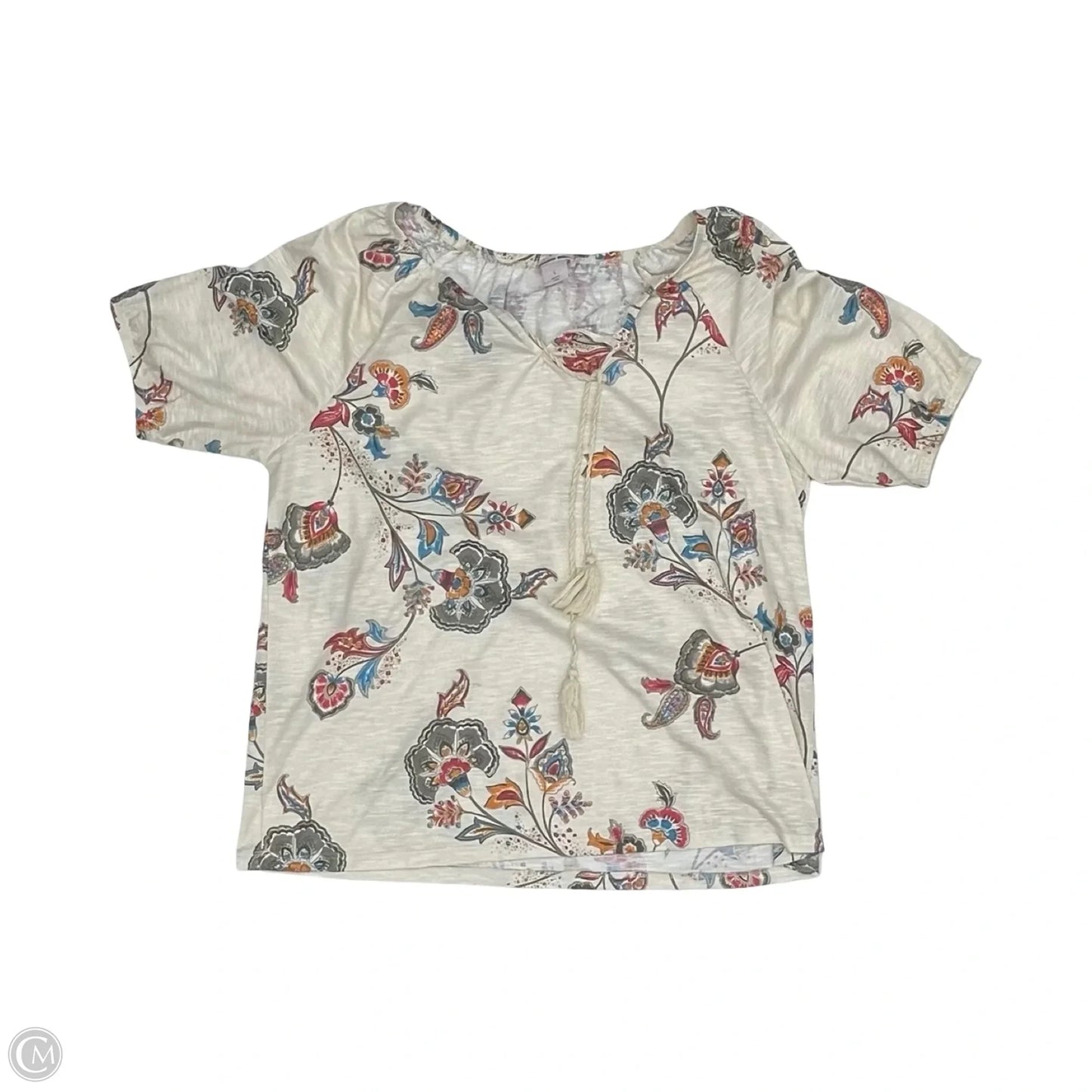 Top Short Sleeve By Allison Daley In Floral Print, Size: L
