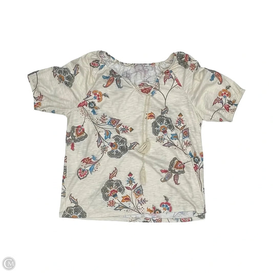 Top Short Sleeve By Allison Daley In Floral Print, Size: L