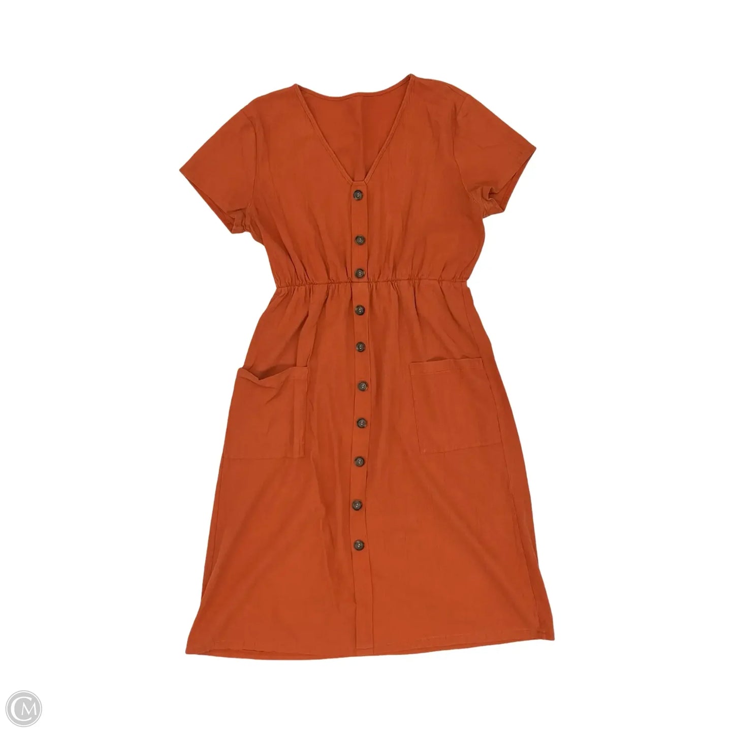 Dress Casual Midi By Cmf In Orange, Size: L