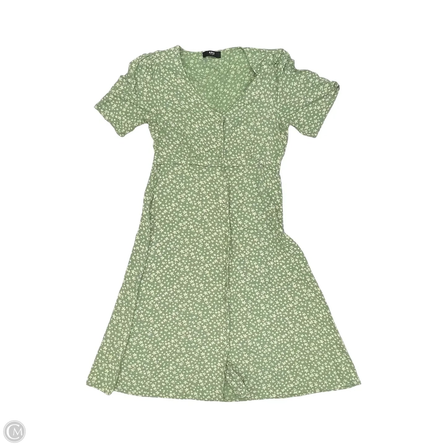 Dress Casual Midi By Able In Cream & Green, Size: M