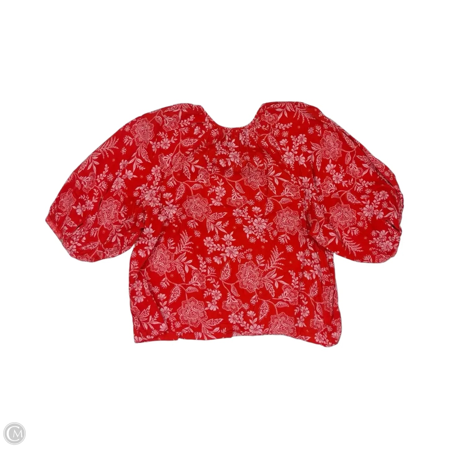 Blouse 3/4 Sleeve By Lc Lauren Conrad In Red & White, Size: Xxl