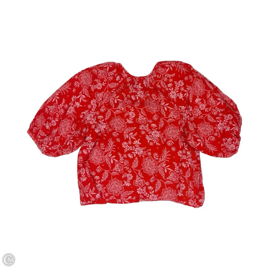 Blouse 3/4 Sleeve By Lc Lauren Conrad In Red & White, Size: Xxl