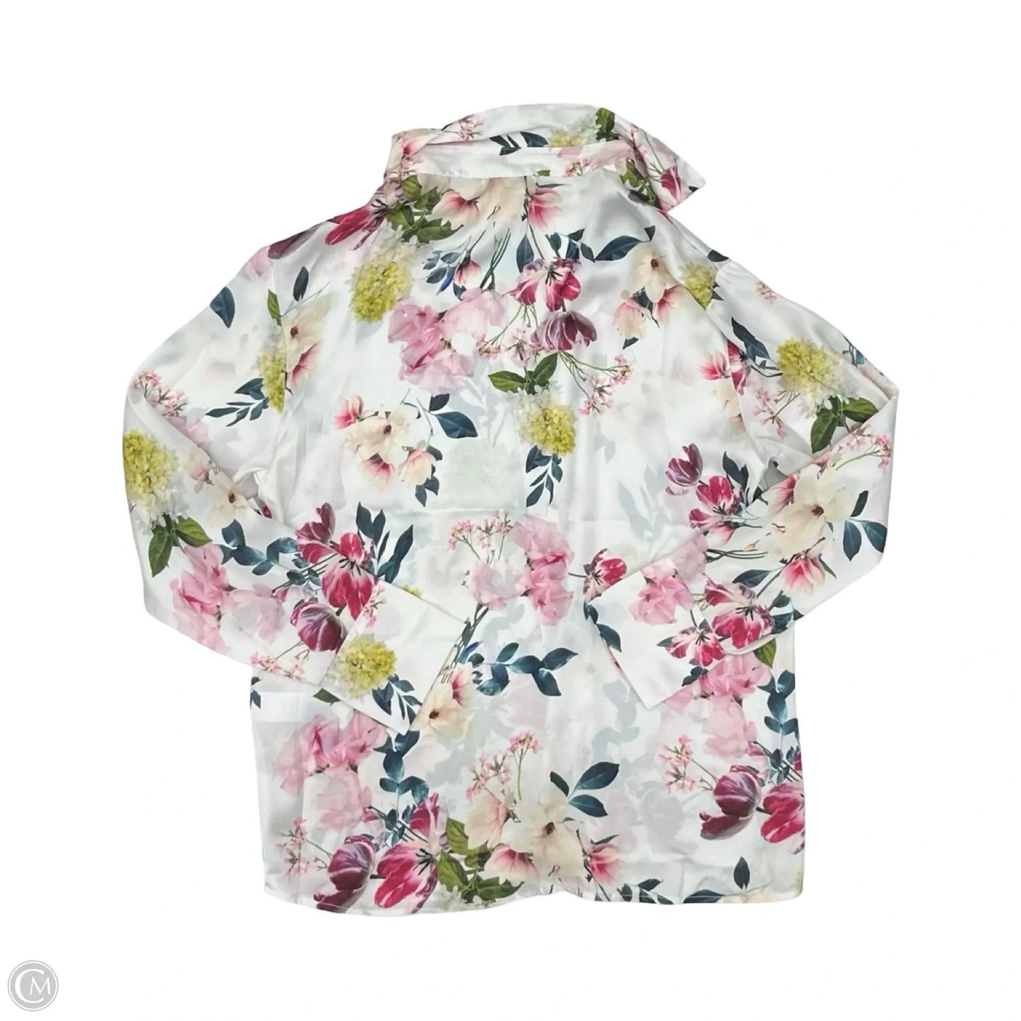 Blouse Long Sleeve By Clothes Mentor In Floral Print, Size: M