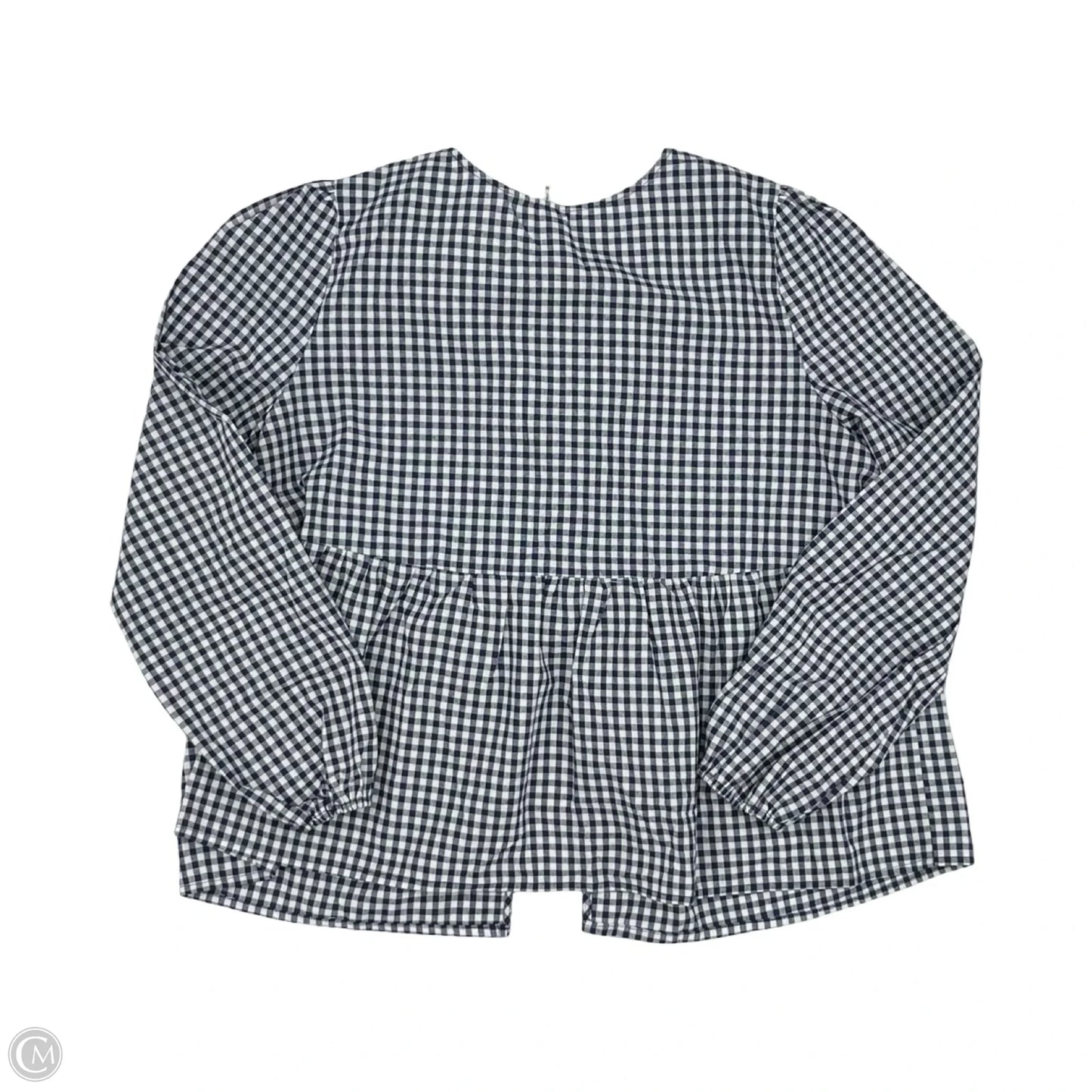 Blouse Long Sleeve By Clothes Mentor In Blue & White, Size: M
