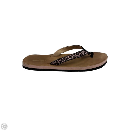 Sandals Flip Flops By Cmf In Black & Pink, Size: 6.5