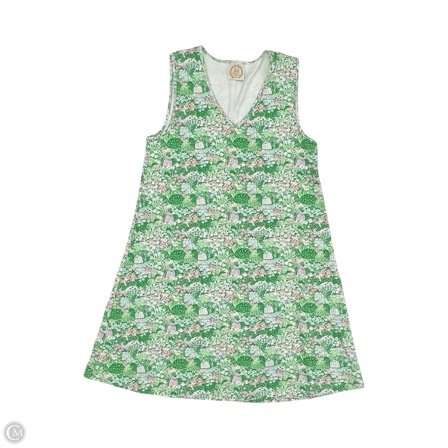 Dress Casual Short By Clothes Mentor In Green & Pink, Size: M