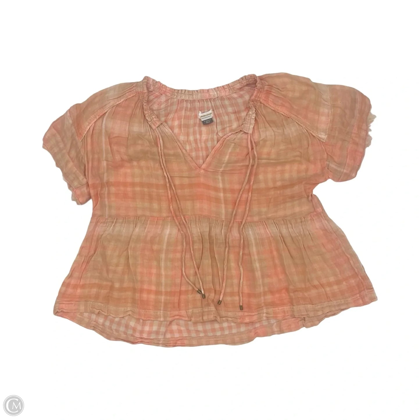 Blouse Short Sleeve By Anthropologie In Orange, Size: Xs