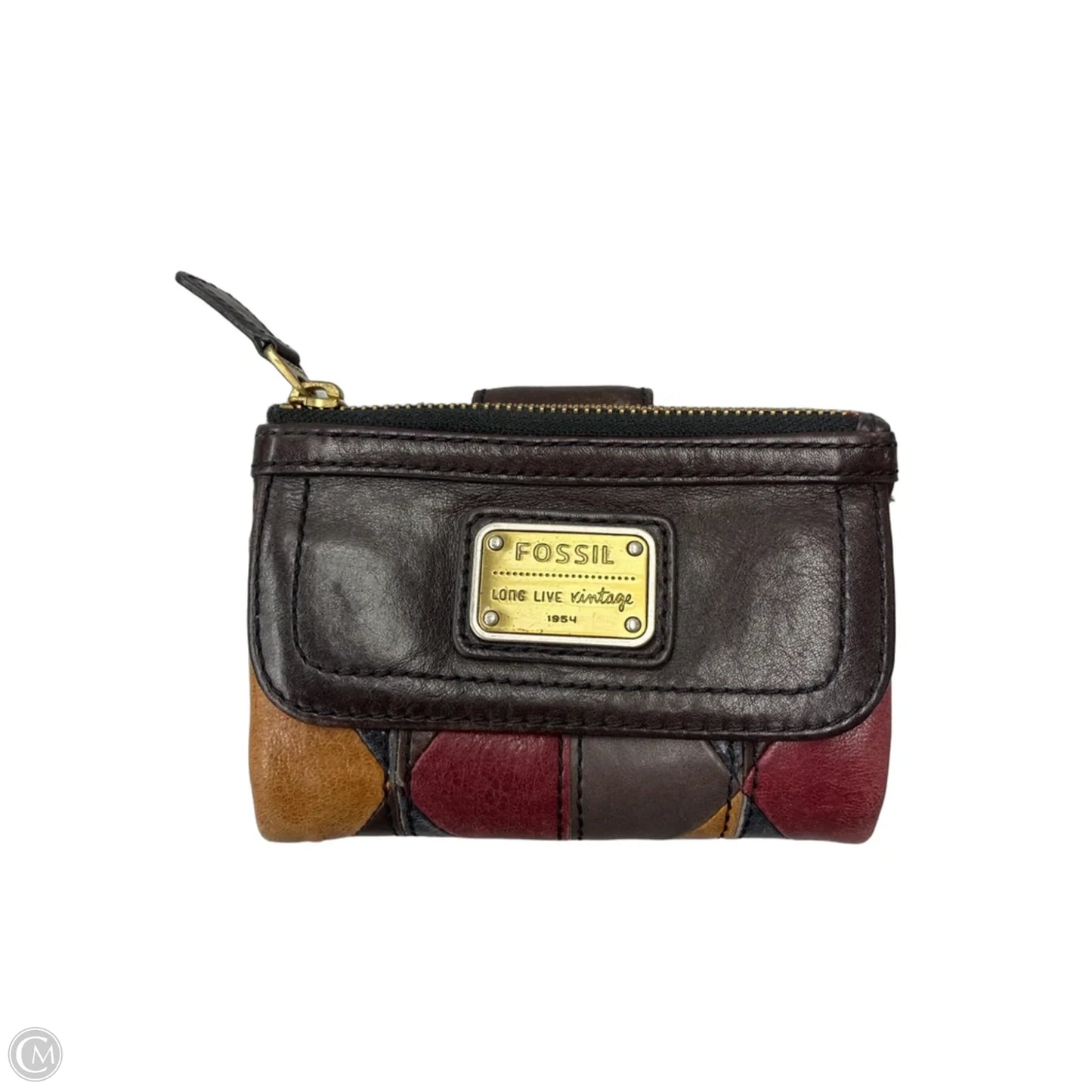 Wallet Leather By Fossil, Size: Medium