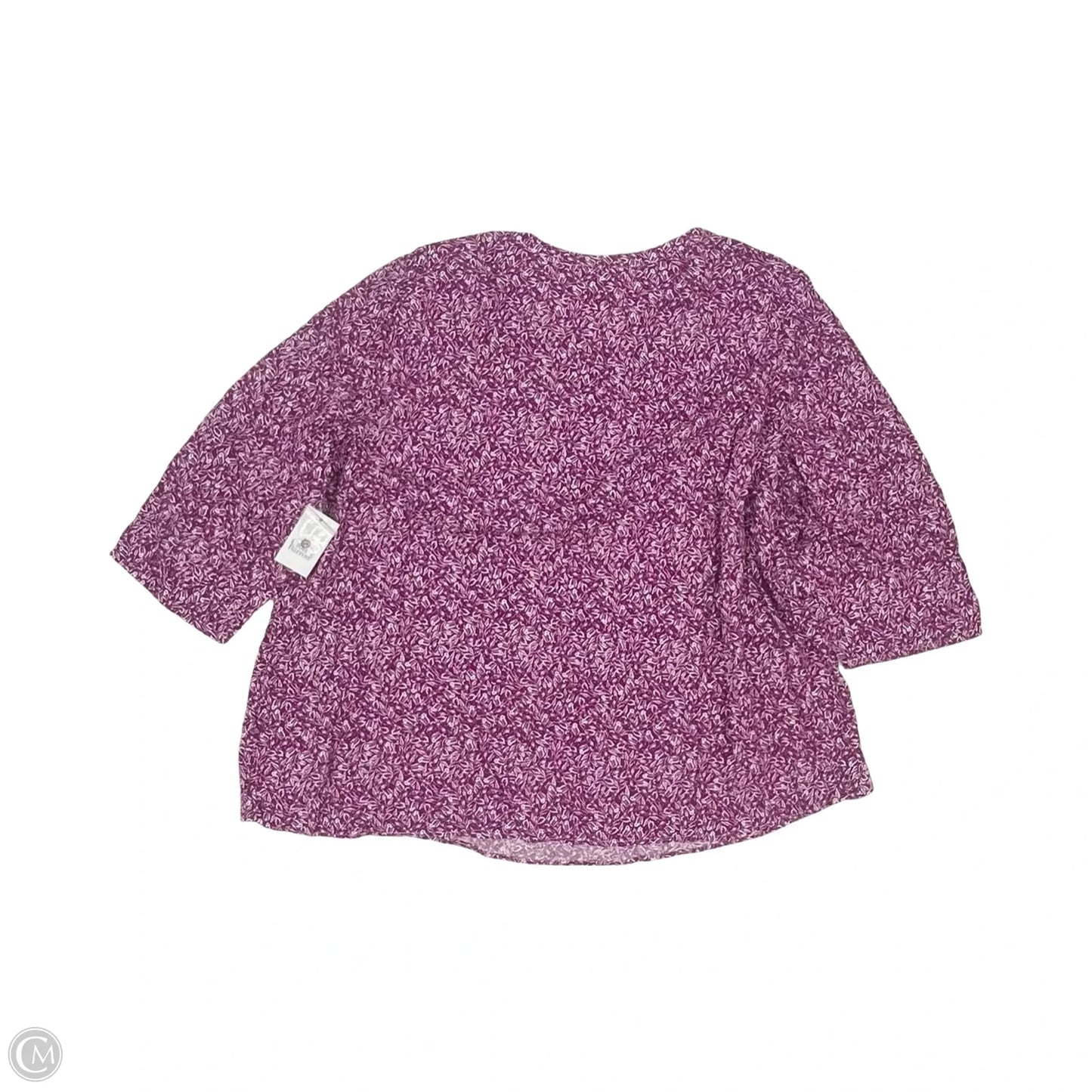 Top Long Sleeve By Croft And Barrow In Purple & White, Size: 6