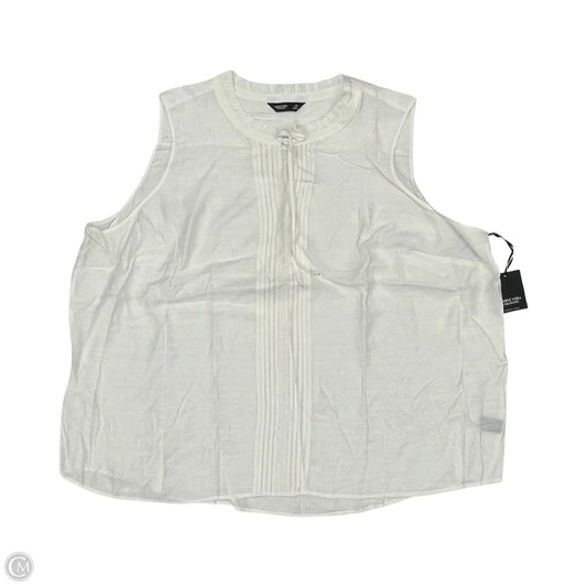 Blouse Sleeveless By Simply Vera In White, Size: 4x