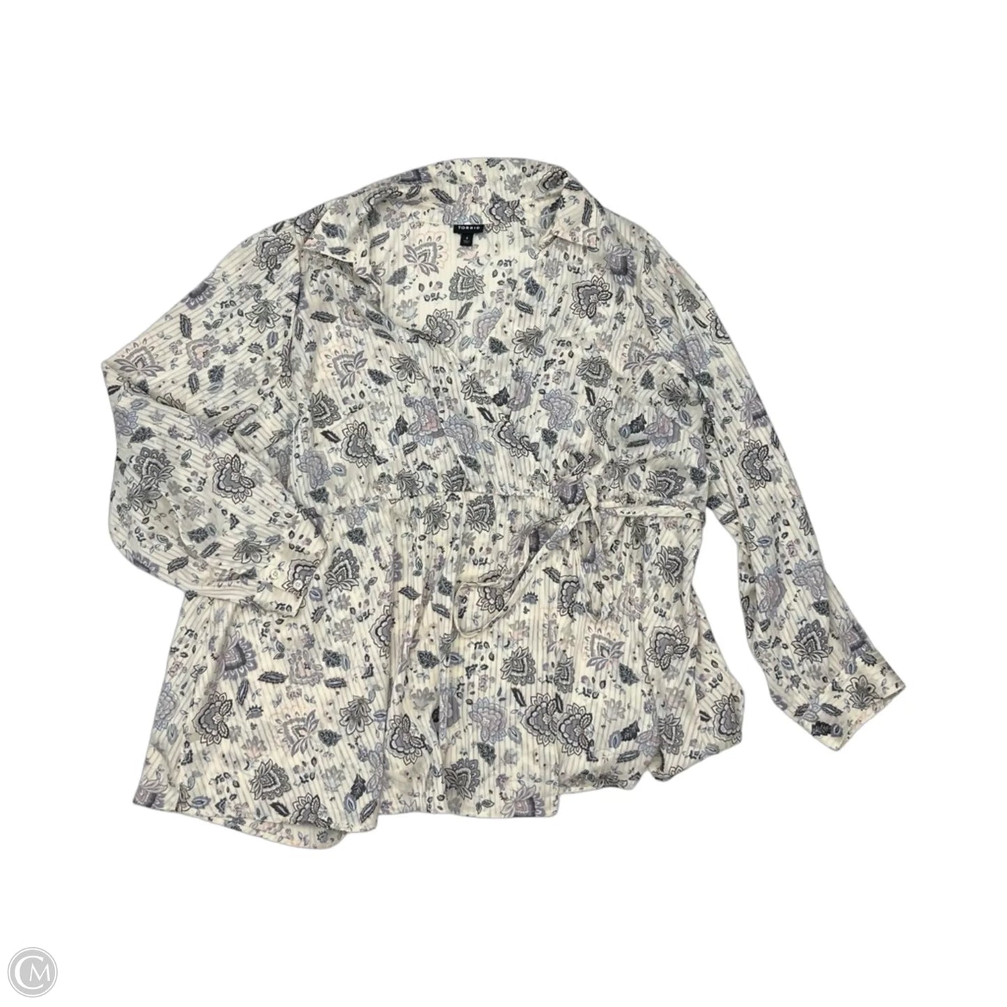 Blouse Long Sleeve By Torrid In Floral Print, Size: 4x