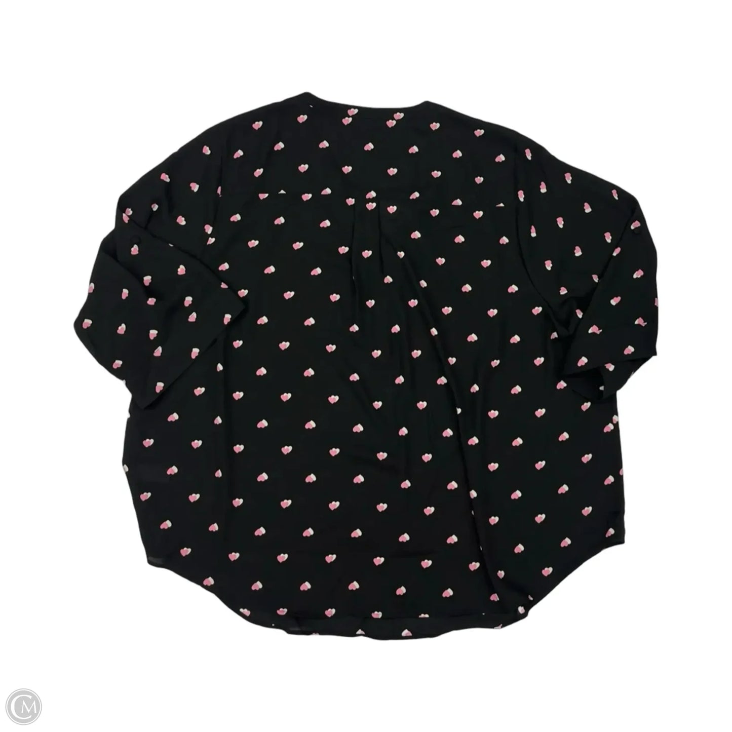 Blouse 3/4 Sleeve By Torrid In Black & Pink, Size: 4x