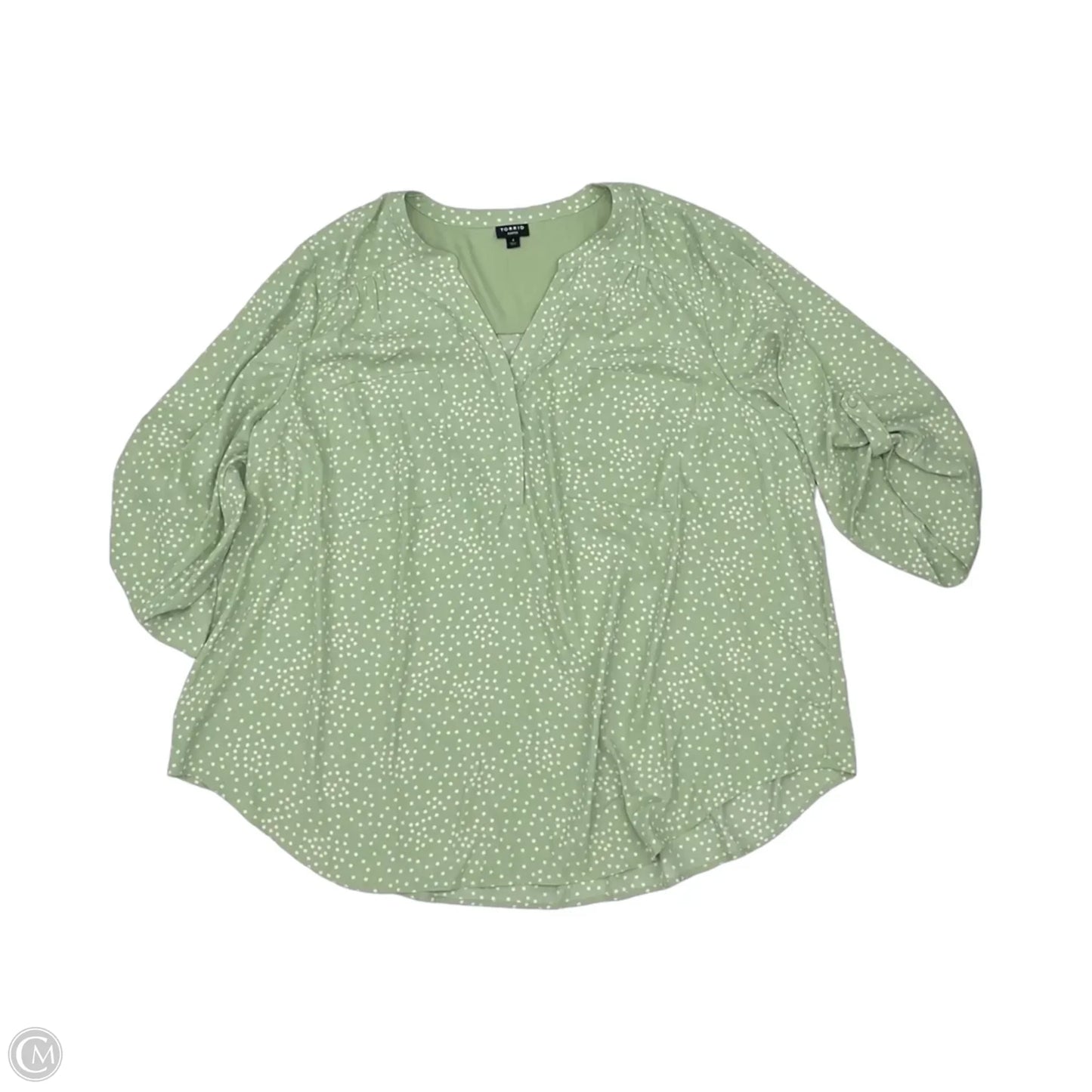 Blouse 3/4 Sleeve By Torrid In Green, Size: 4x