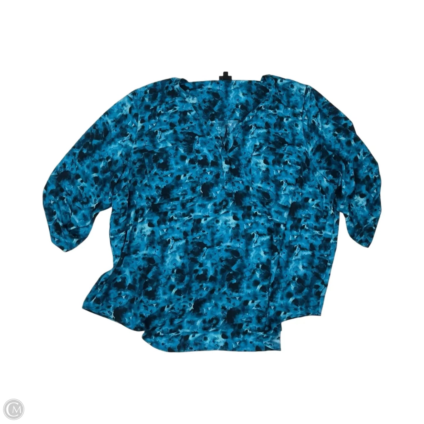 Blouse 3/4 Sleeve By Torrid In Black & Blue, Size: 4x