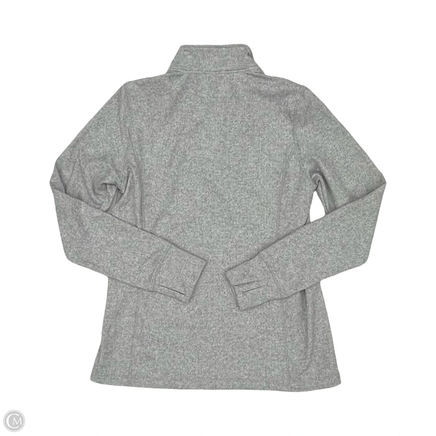 Athletic Top Long Sleeve Collar By Kyodan In Grey, Size: L