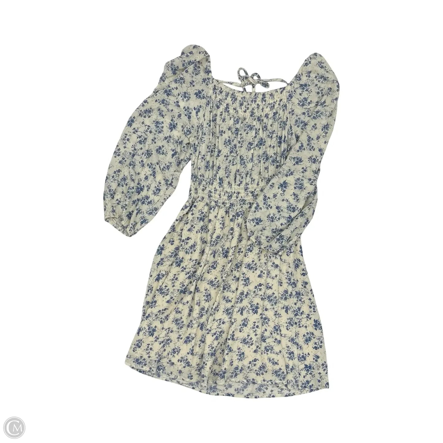 Dress Party Short By Cmf In Blue & Cream, Size: M