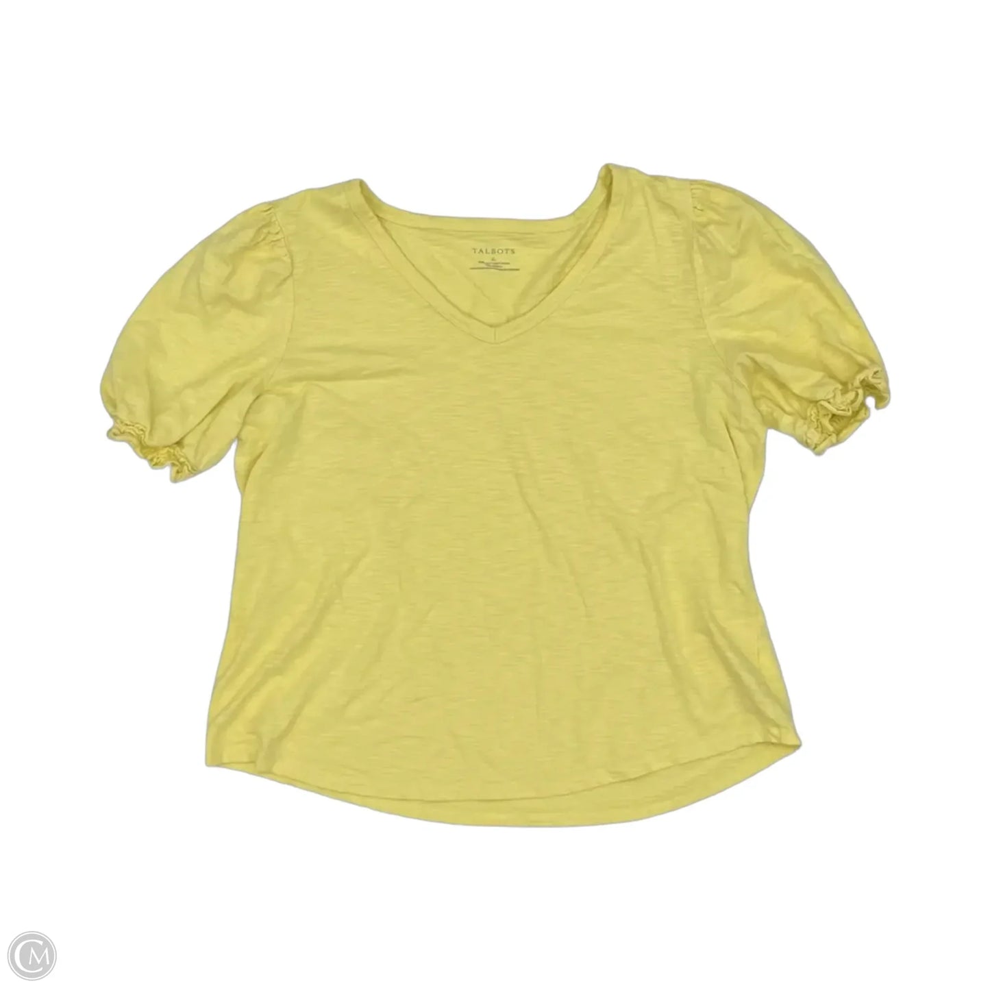 Top Short Sleeve By Talbots In Yellow, Size: Xl