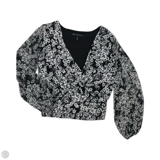 Blouse Long Sleeve By White House Black Market In Black & White, Size: L