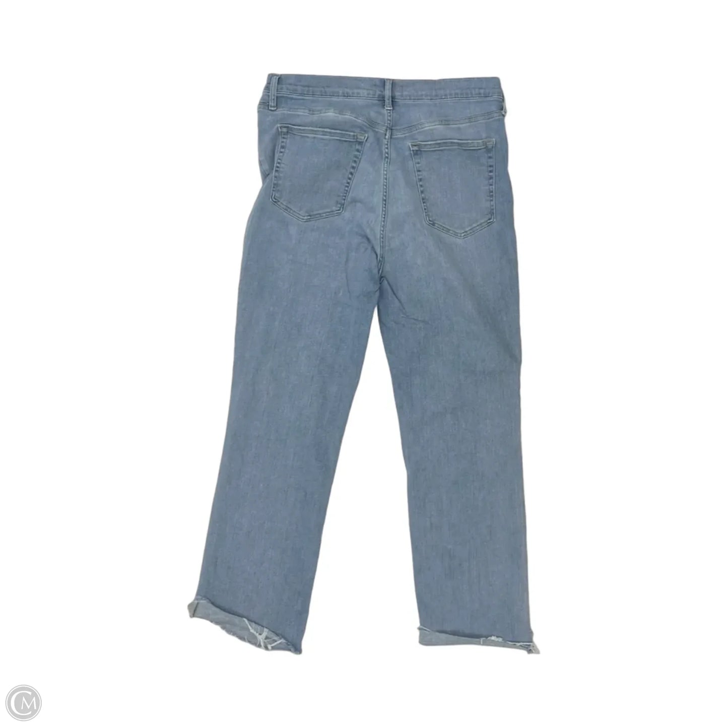 Jeans Straight By Frame In Blue Denim, Size: 14