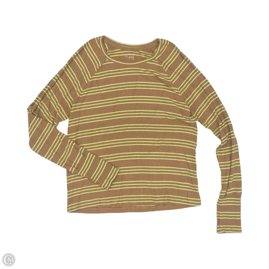 Top Long Sleeve By Aerie In Brown & Green, Size: L