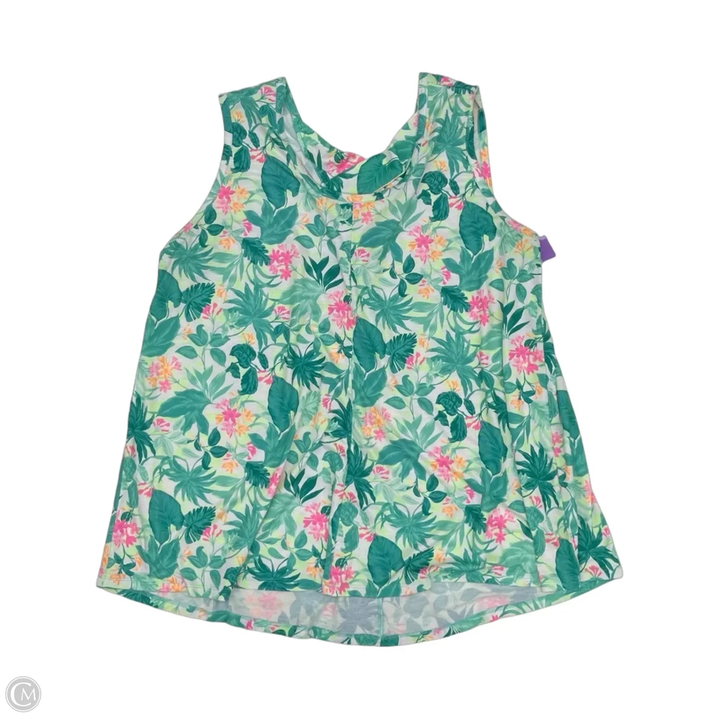 Top Sleeveless By Cato In Tropical Print, Size: 1x