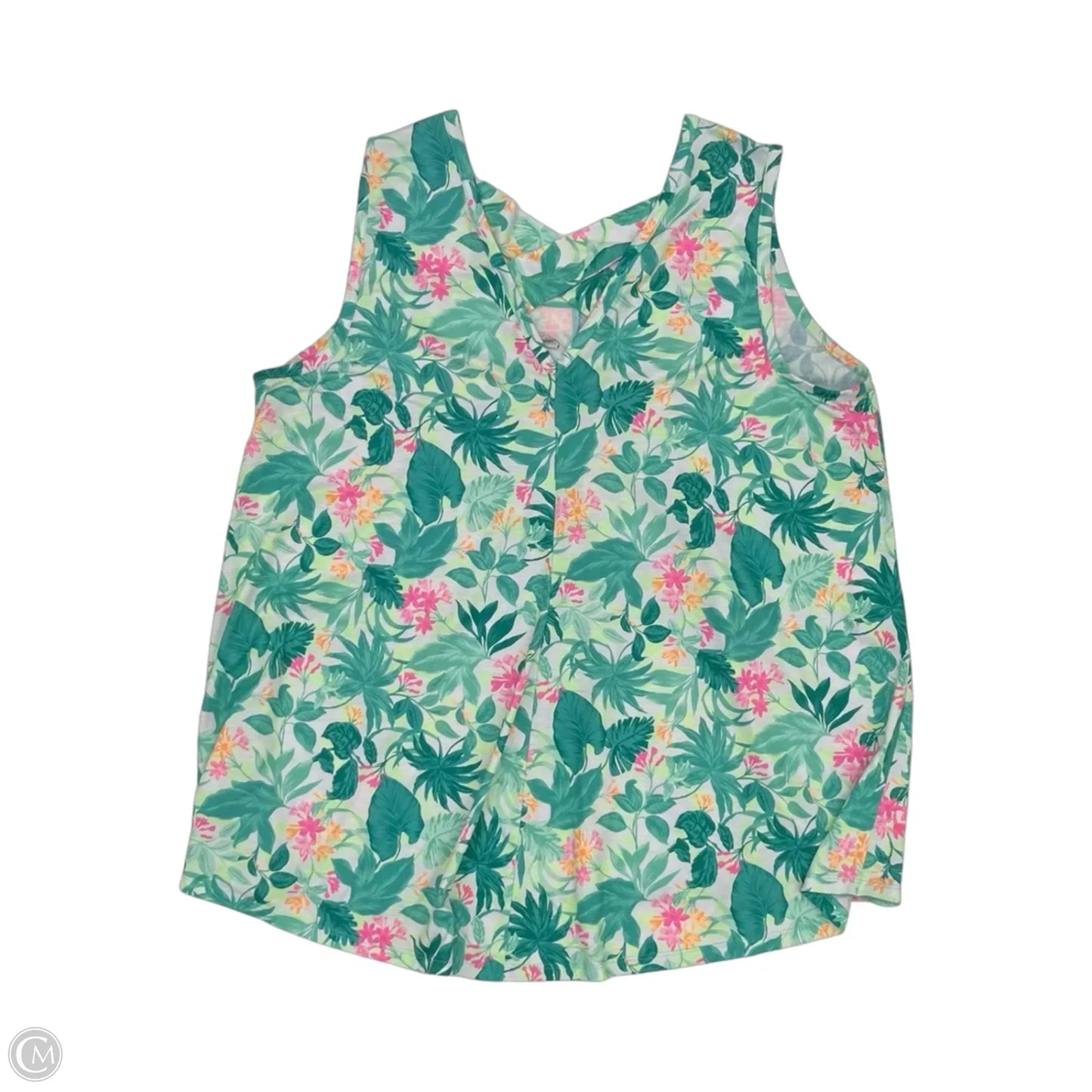 Top Sleeveless By Cato In Tropical Print, Size: 1x