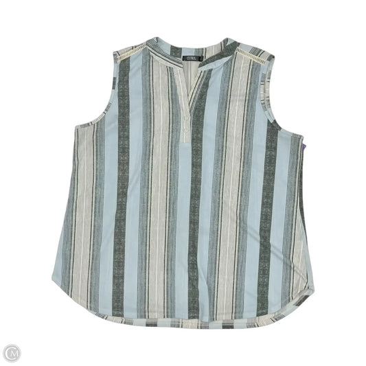 Blouse Sleeveless By Cure In Striped Pattern, Size: 3x