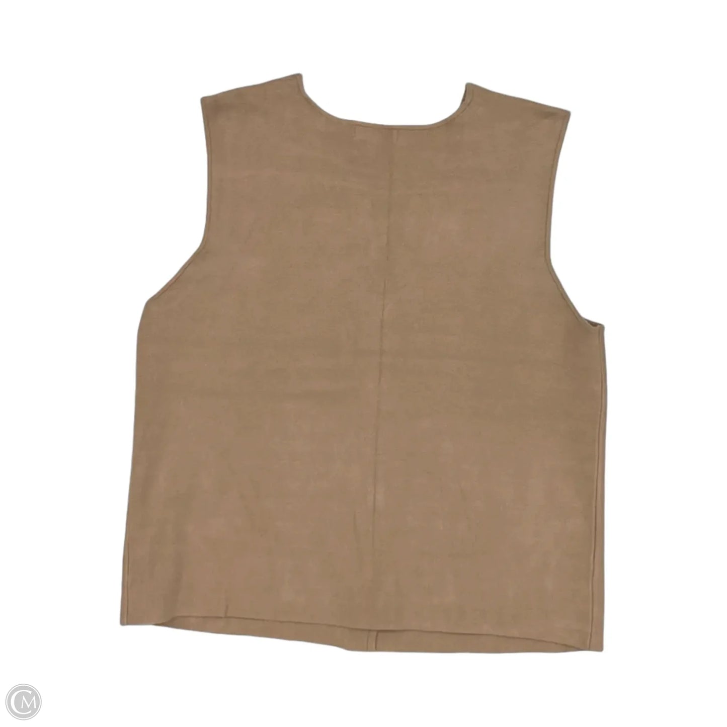 Vest Sweater By Carolyn Taylor In Tan, Size: Xl