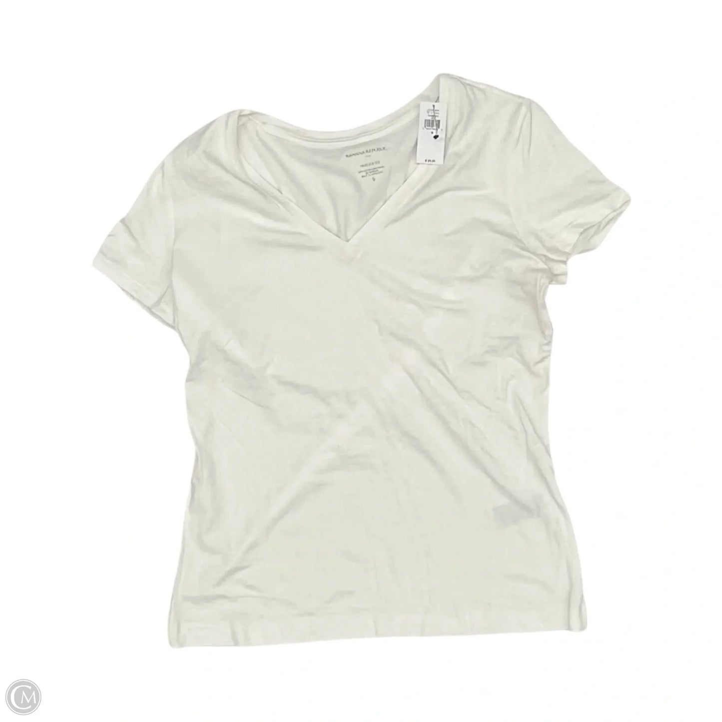 Top Short Sleeve By Banana Republic In Cream, Size: S