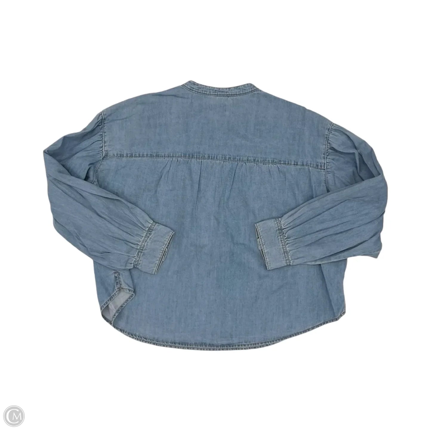 Top Long Sleeve By Time And Tru In Blue Denim, Size: Xxxl