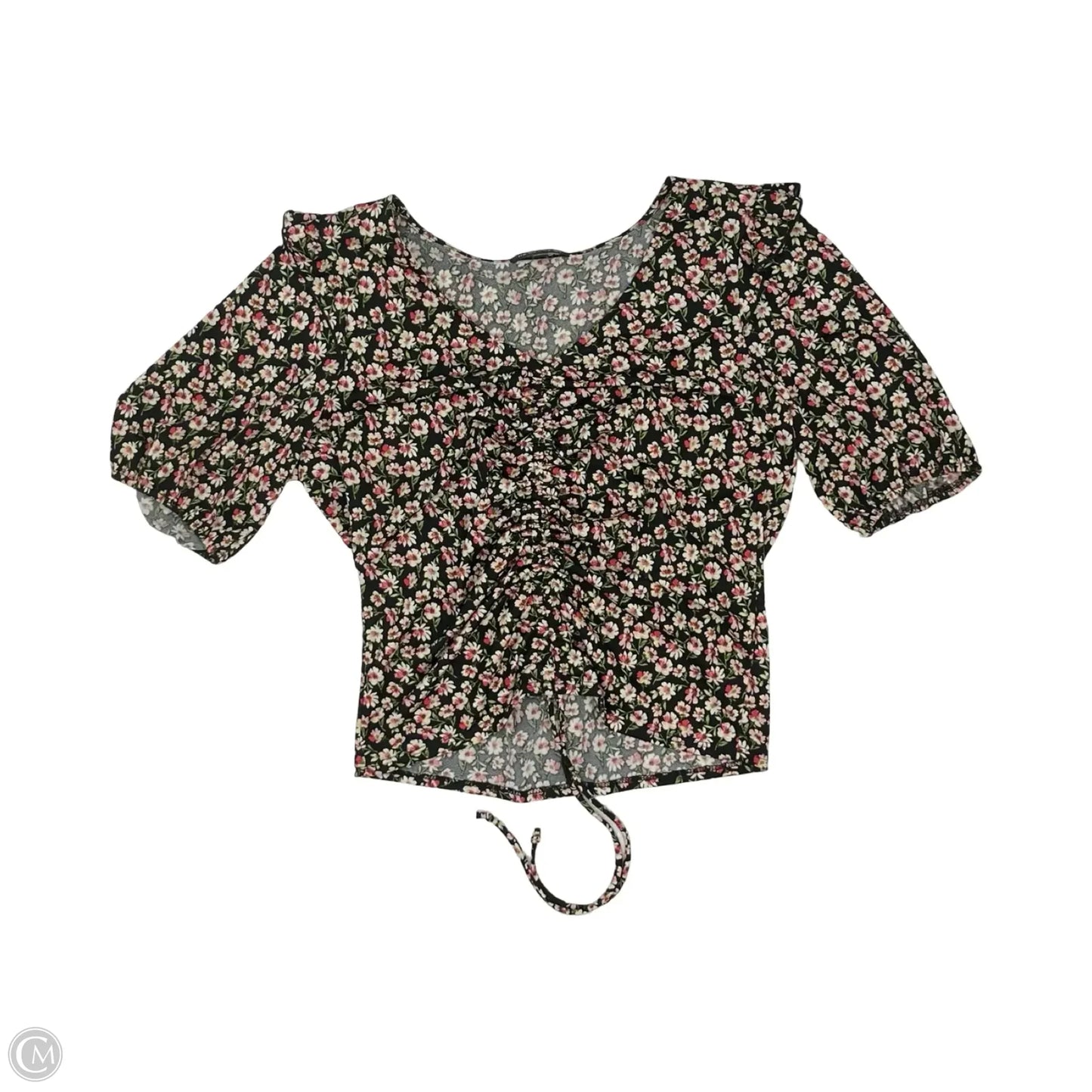 Blouse Short Sleeve By Moa Moa In Floral Print, Size: Xl