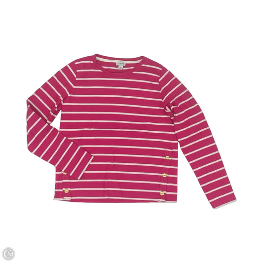 Top Long Sleeve By J. Crew In Pink & White, Size: Xs