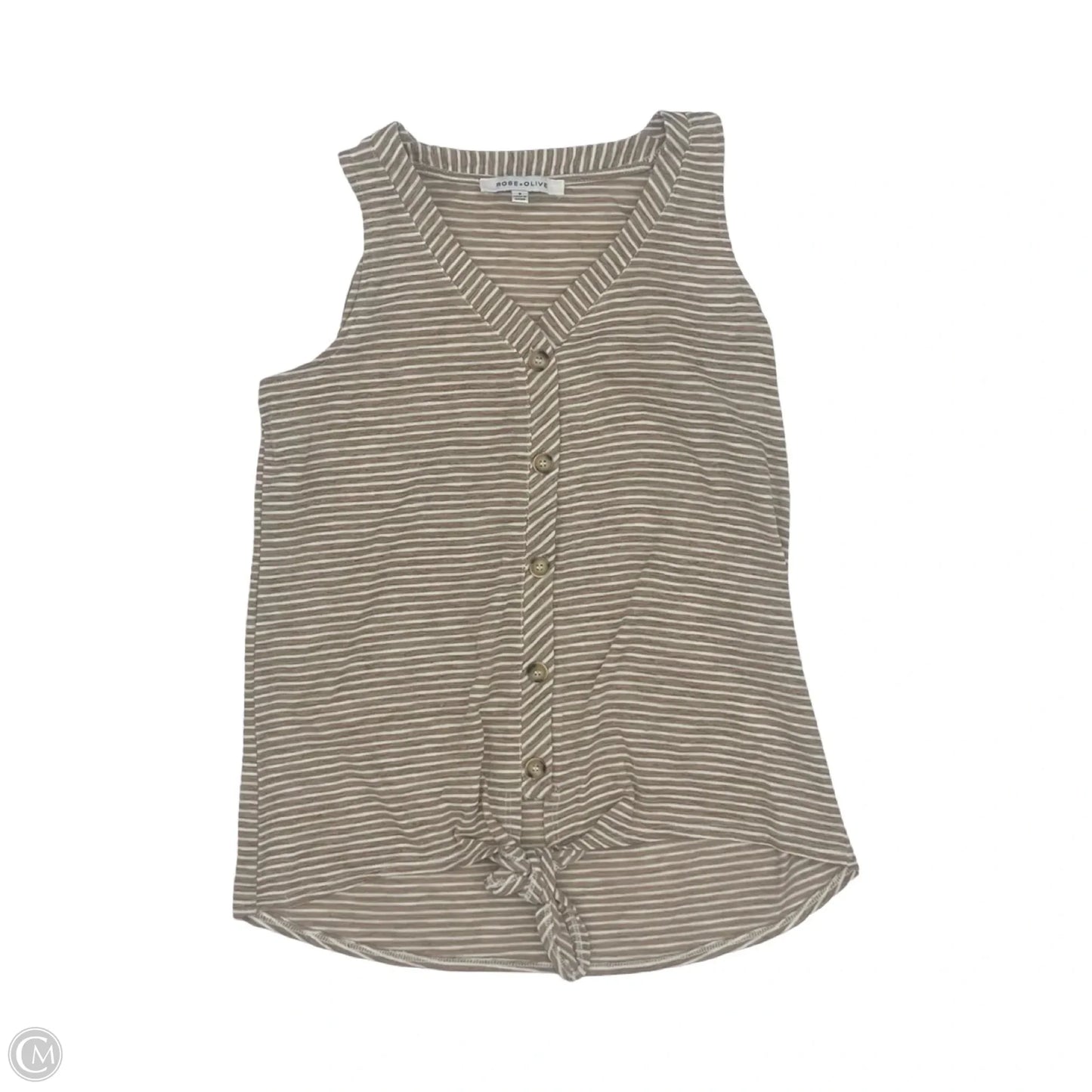 Top Sleeveless By Rose And Olive In Brown & Cream, Size: S