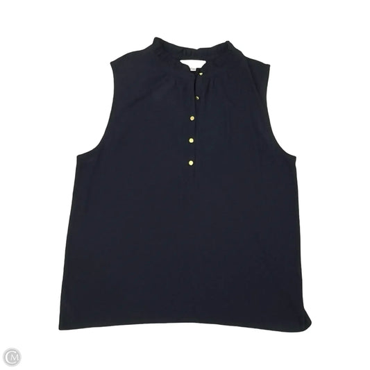 Blouse Sleeveless By Loft In Navy, Size: Xl