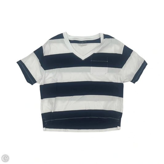Top Short Sleeve By Talbots In Blue & White, Size: S