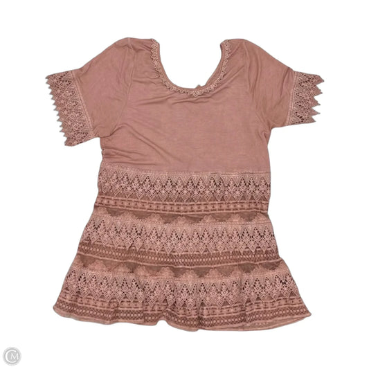 Blouse Short Sleeve By Pol In Pink, Size: S