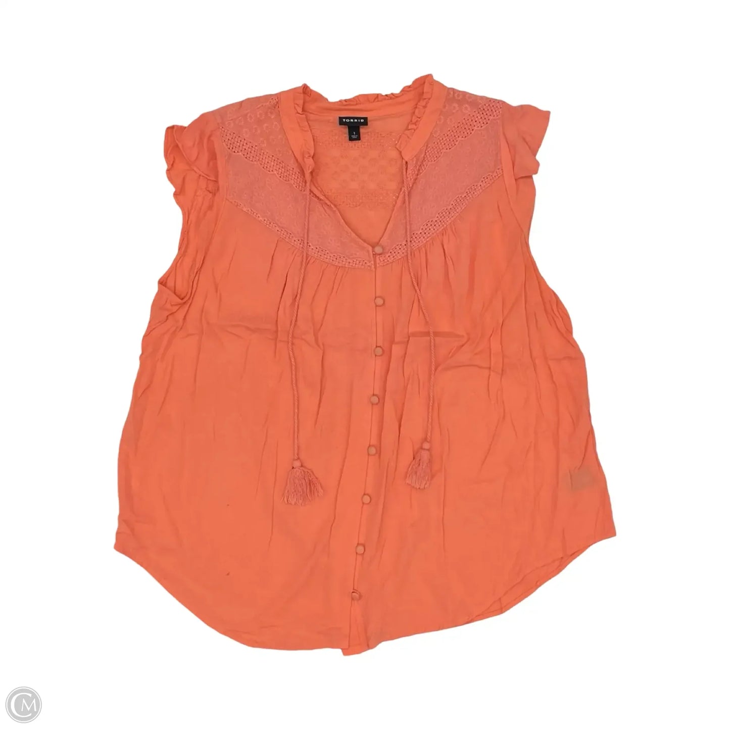 Blouse Short Sleeve By Torrid In Orange, Size: 1x