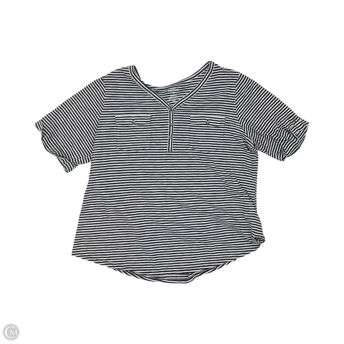 Top Short Sleeve By Croft And Barrow In Striped Pattern, Size: 1x