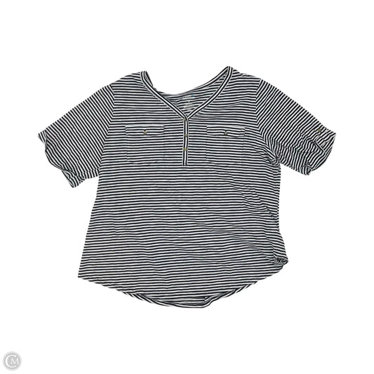 Top Short Sleeve By Croft And Barrow In Striped Pattern, Size: 1x