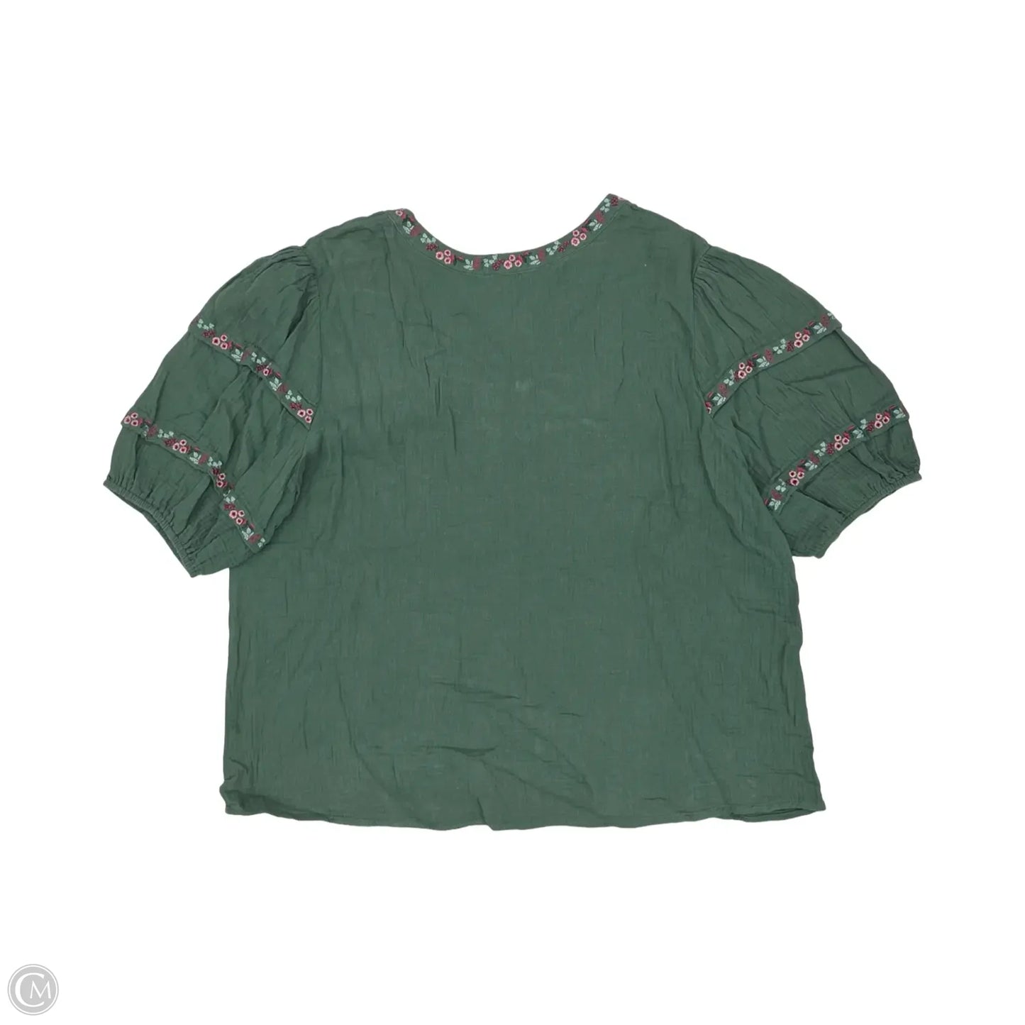 Blouse Short Sleeve By Clothes Mentor In Green, Size: Xl
