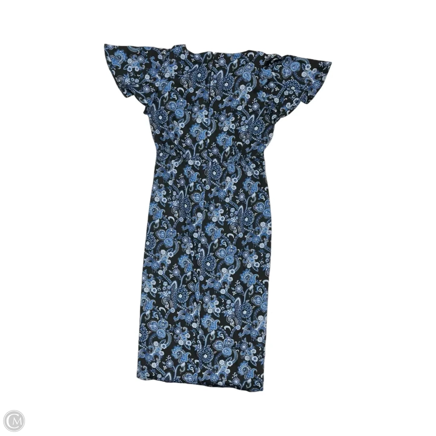 Dress Party Midi By Jones New York In Black & Blue, Size: S