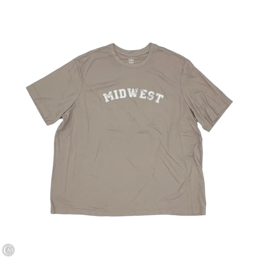 Top Short Sleeve By Athletic Works In Tan, Size: 2x