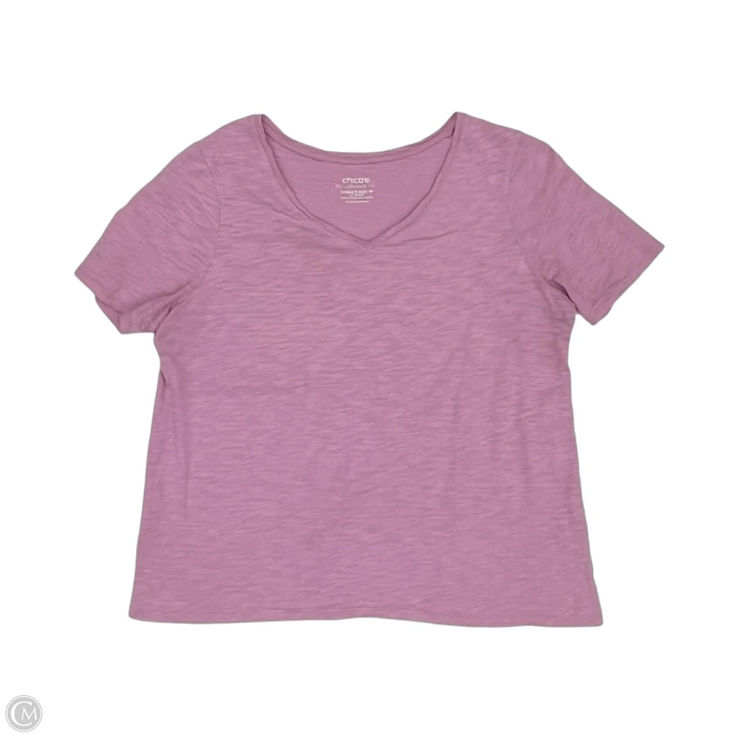 Top Short Sleeve By Chicos In Pink, Size: Mp
