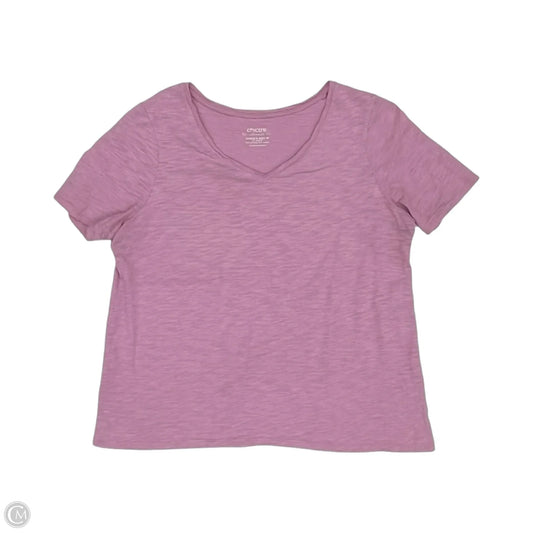 Top Short Sleeve By Chicos In Pink, Size: Mp