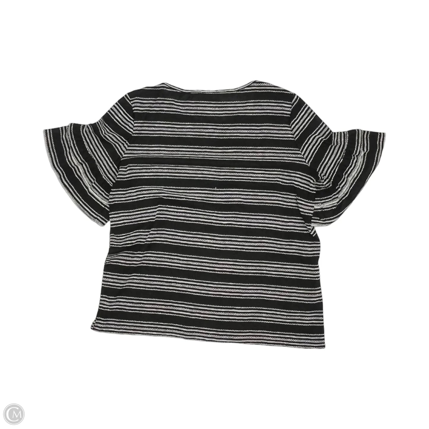 Top Short Sleeve By Max Studio In Black & Cream, Size: M