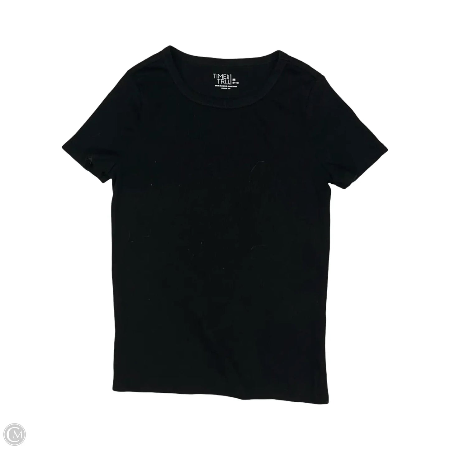 Top Short Sleeve By Time And Tru In Black, Size: M