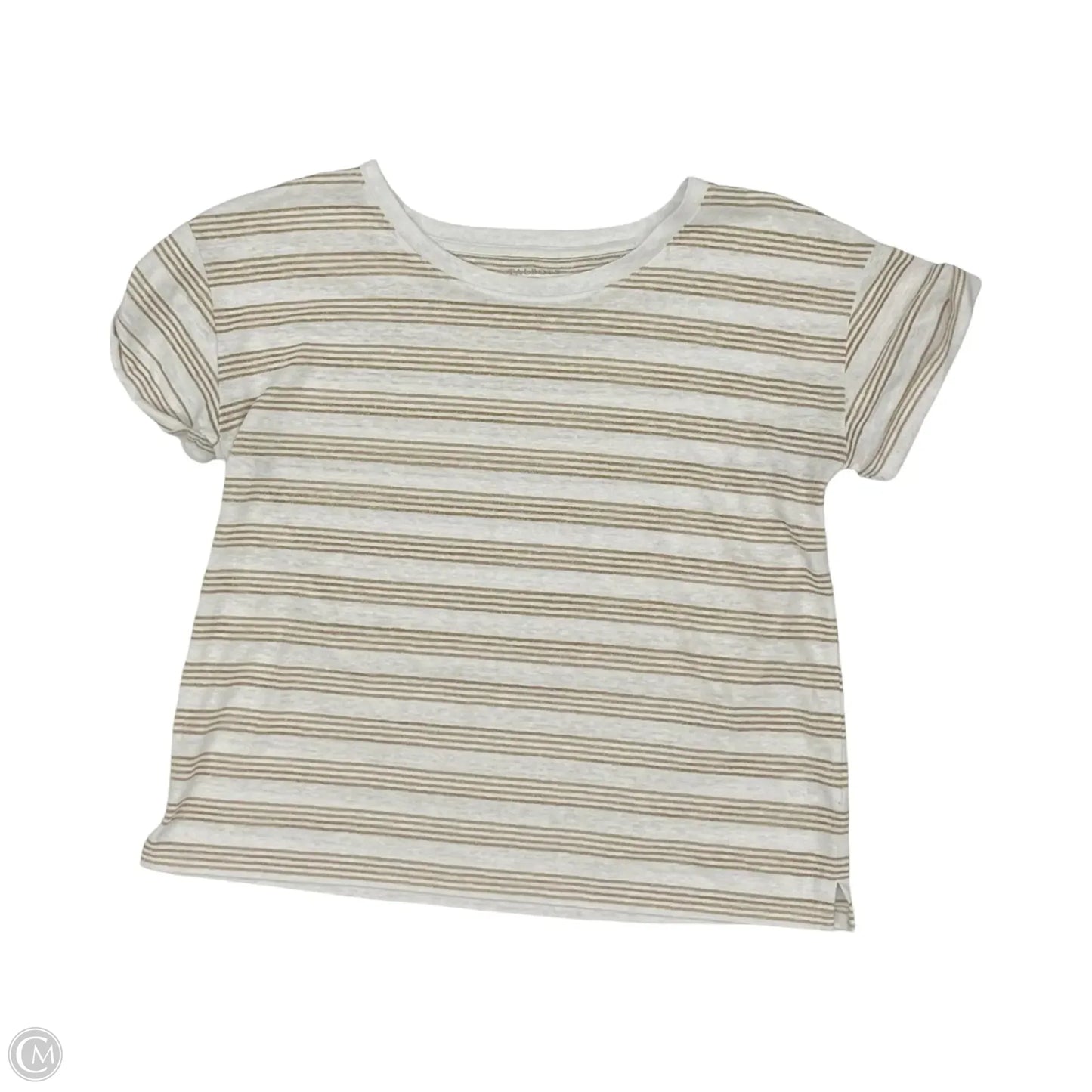 Top Short Sleeve By Talbots In Gold & White, Size: Lp