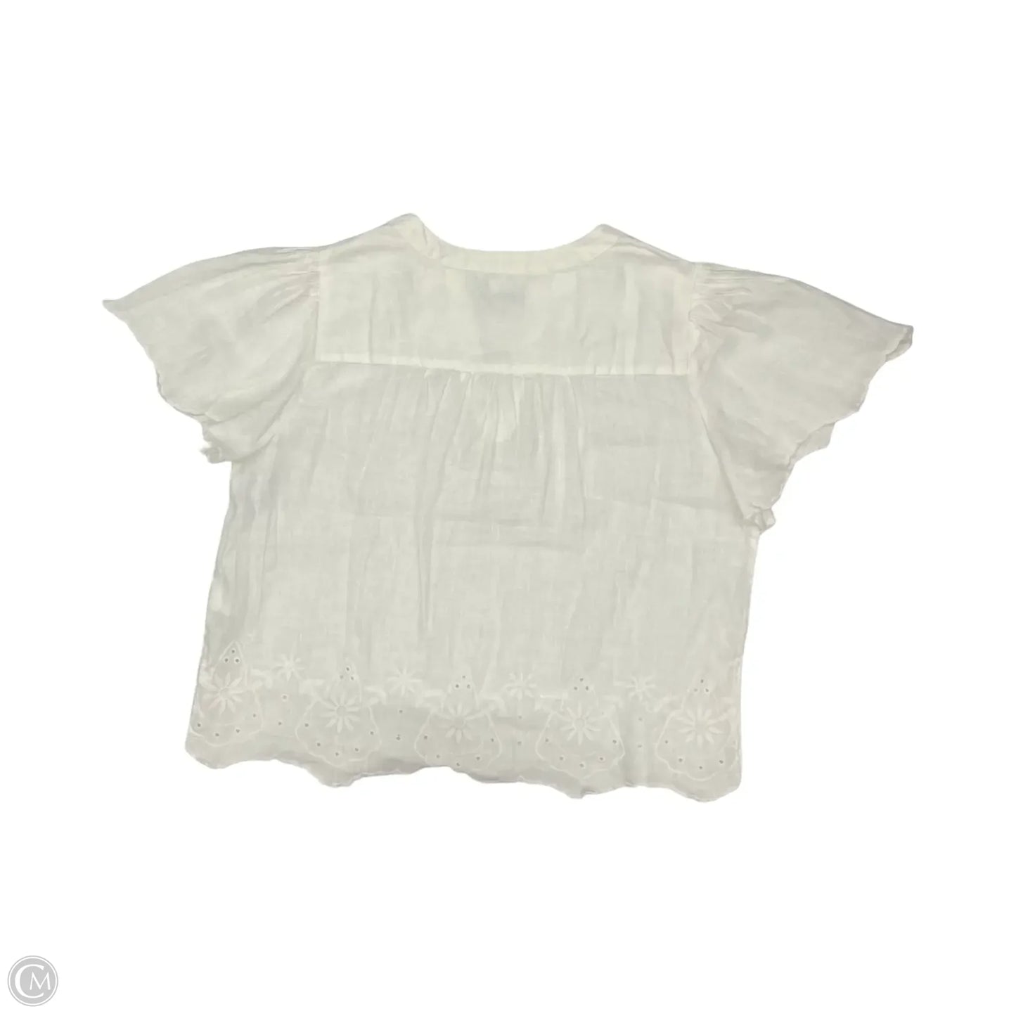 Blouse Short Sleeve By Chicos In White, Size: M